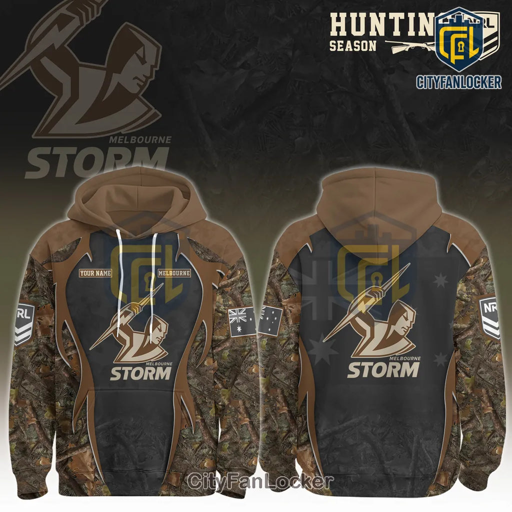 Melbourne Storm NRL Hunting Season Limited Edition Camo Hoodie T-Shirt