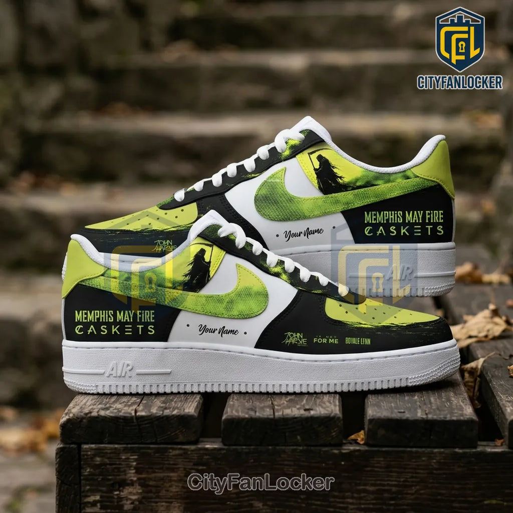 Memphis May Fire Caskets Custom Band Tour AIr Force 1 Sneakers