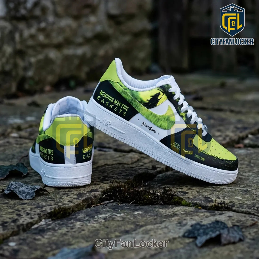 Memphis May Fire Caskets Custom Band Tour AIr Force 1 Sneakers