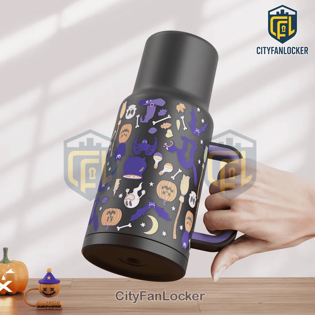 Meoky Halloween Pattern 40oz Stanley Tumbler