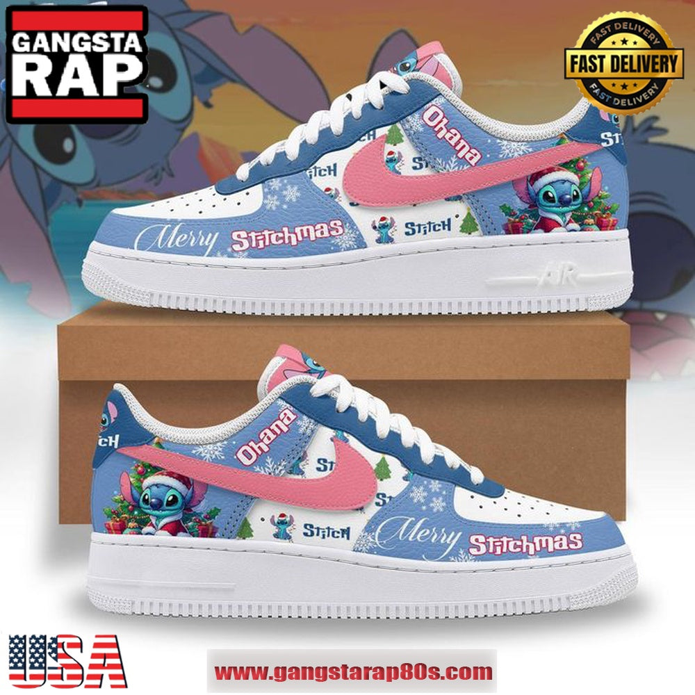 Merry Stitchmas Ohana Limited Air Force 1 Running Sneakers Shoes