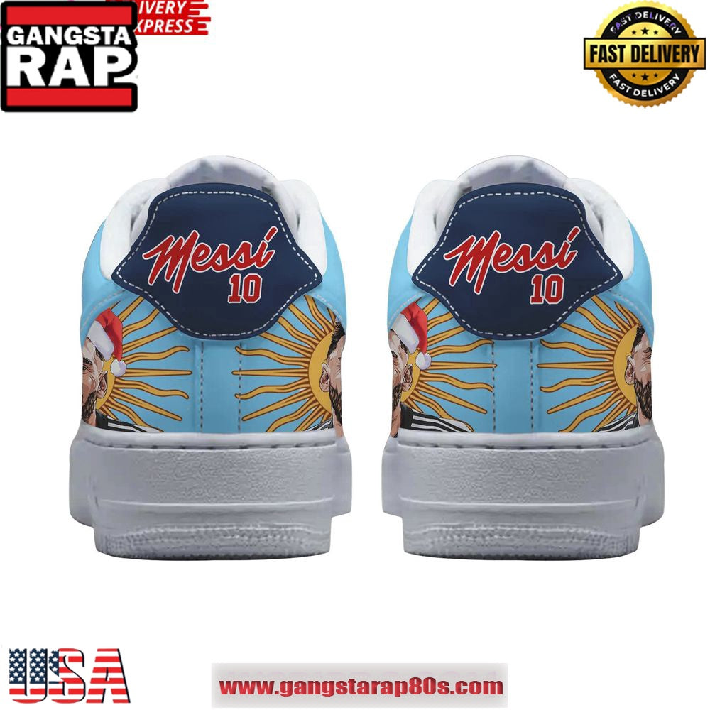 Messi Goat Merry Christmas Limited Edition Air Force 1 Running Sneakers Shoes