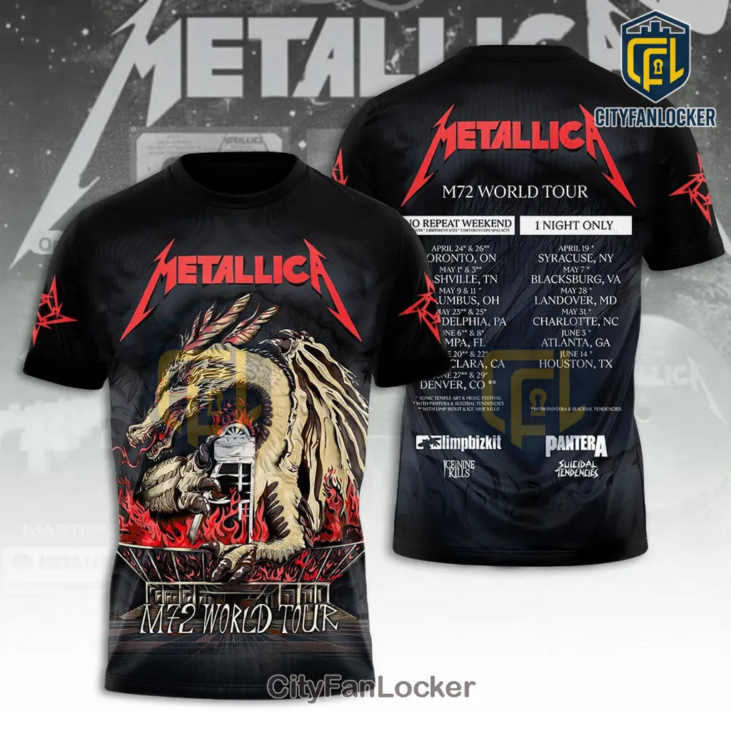 Metallica M72 World Tour Concert Dragon Pullover Hoodie