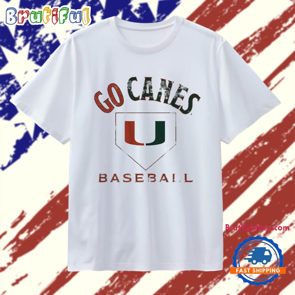 Miami Baseball go Canes Home Plate T Shirt