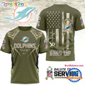 Miami Dolphins 2025 NFL Salute to Service Camo All Over Print Shirt