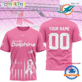 Miami Dolphins 2026 NFL Breast Cancer Awareness Custom 3D Shirt