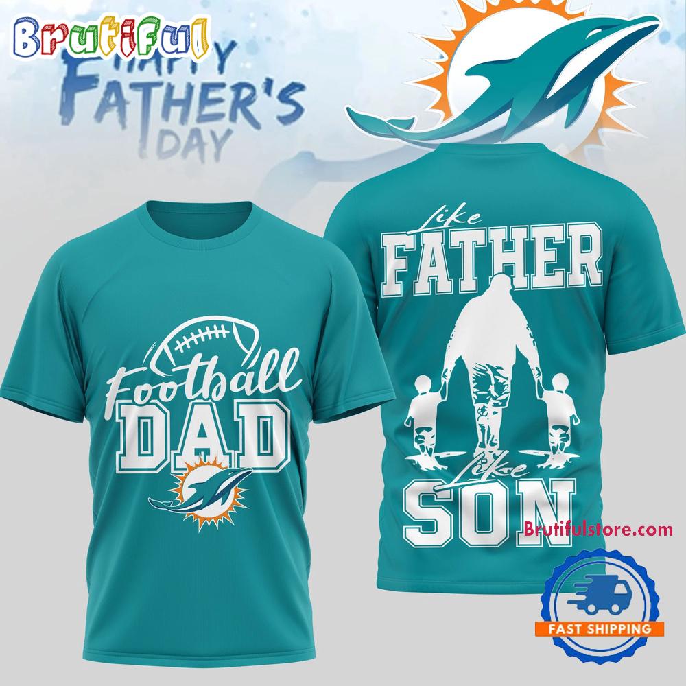 Miami Dolphins 2026 NFL Happy Father Day New Design 3D T Shirt