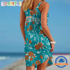 Miami Dolphins Flower Women’s Summer Beach Sling Dress