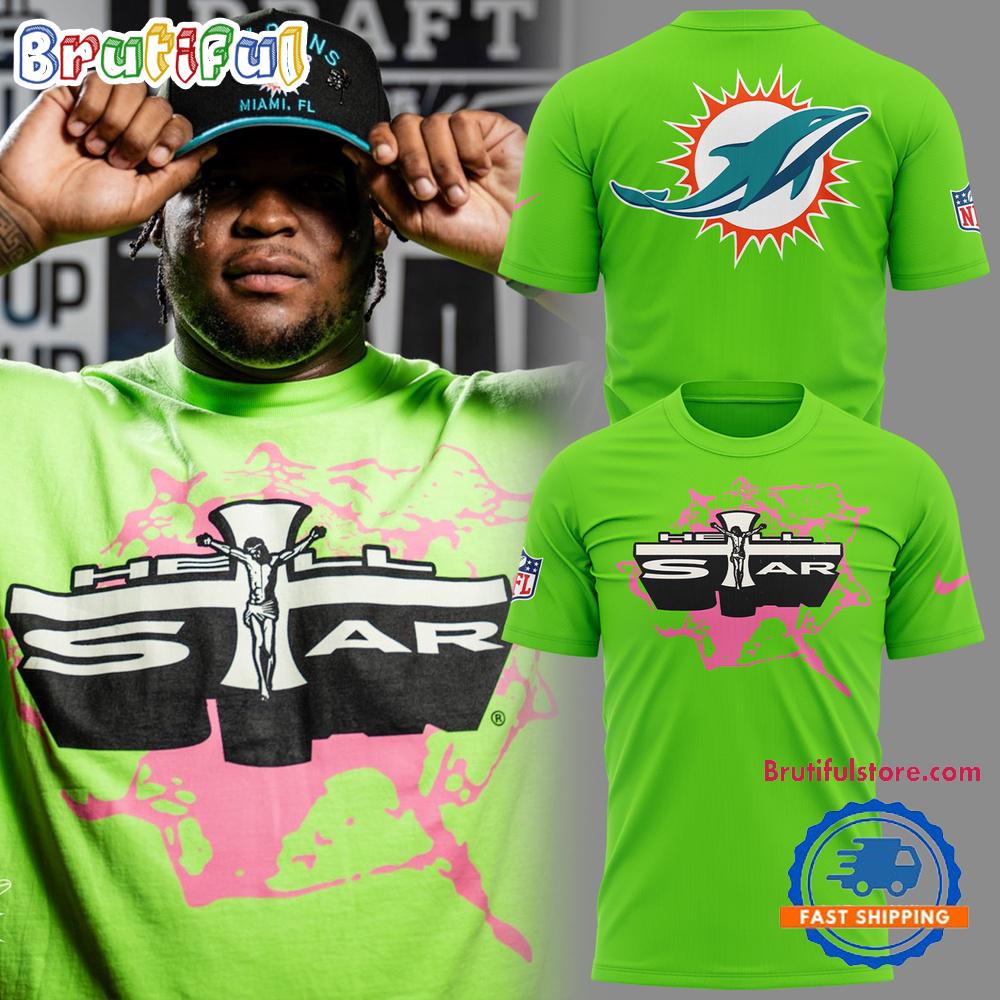 Miami Dolphins Football Hell Star 2025 3D Shirt