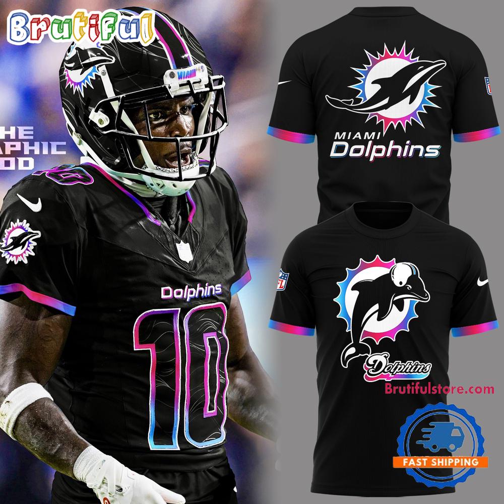 Miami Dolphins Football Vice City Black 3D Shirt