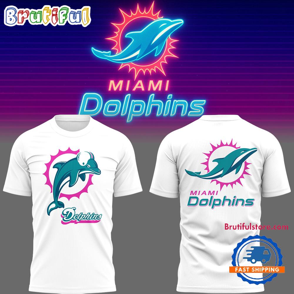 Miami Dolphins Football Vice City White TShirt