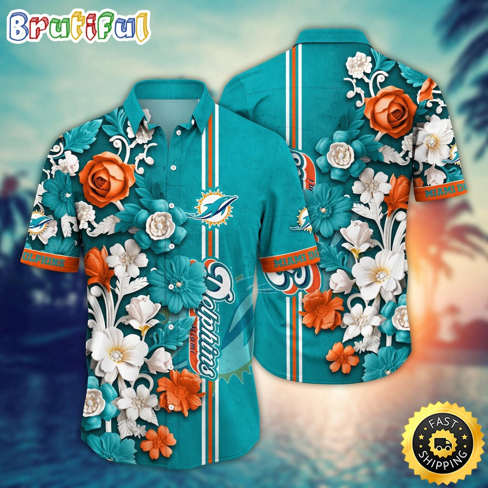 Miami Dolphins Hawaii Shirt Flower Aloha Shirt For Football Fans