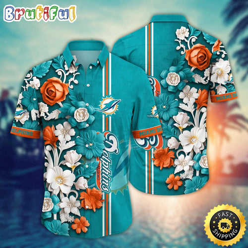 Miami Dolphins Hawaii Shirt Flower Aloha Shirt For Football Fans