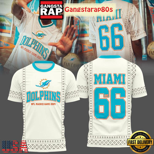 Miami Dolphins In Madrid Game Custom 3D Shirt