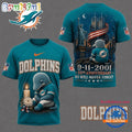 Miami Dolphins NFL 9 11 25th Anniversary Never Forget Memorial 3D T Shirt
