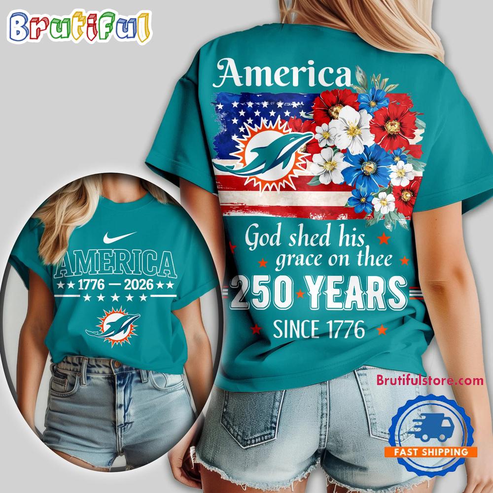 Miami Dolphins NFL America God Shed His Grace On Thee Unisex T Shirt