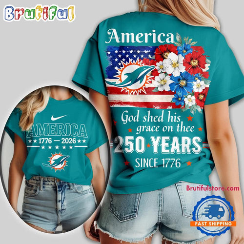 Miami Dolphins NFL America God Shed His Grace On Thee Unisex T Shirt