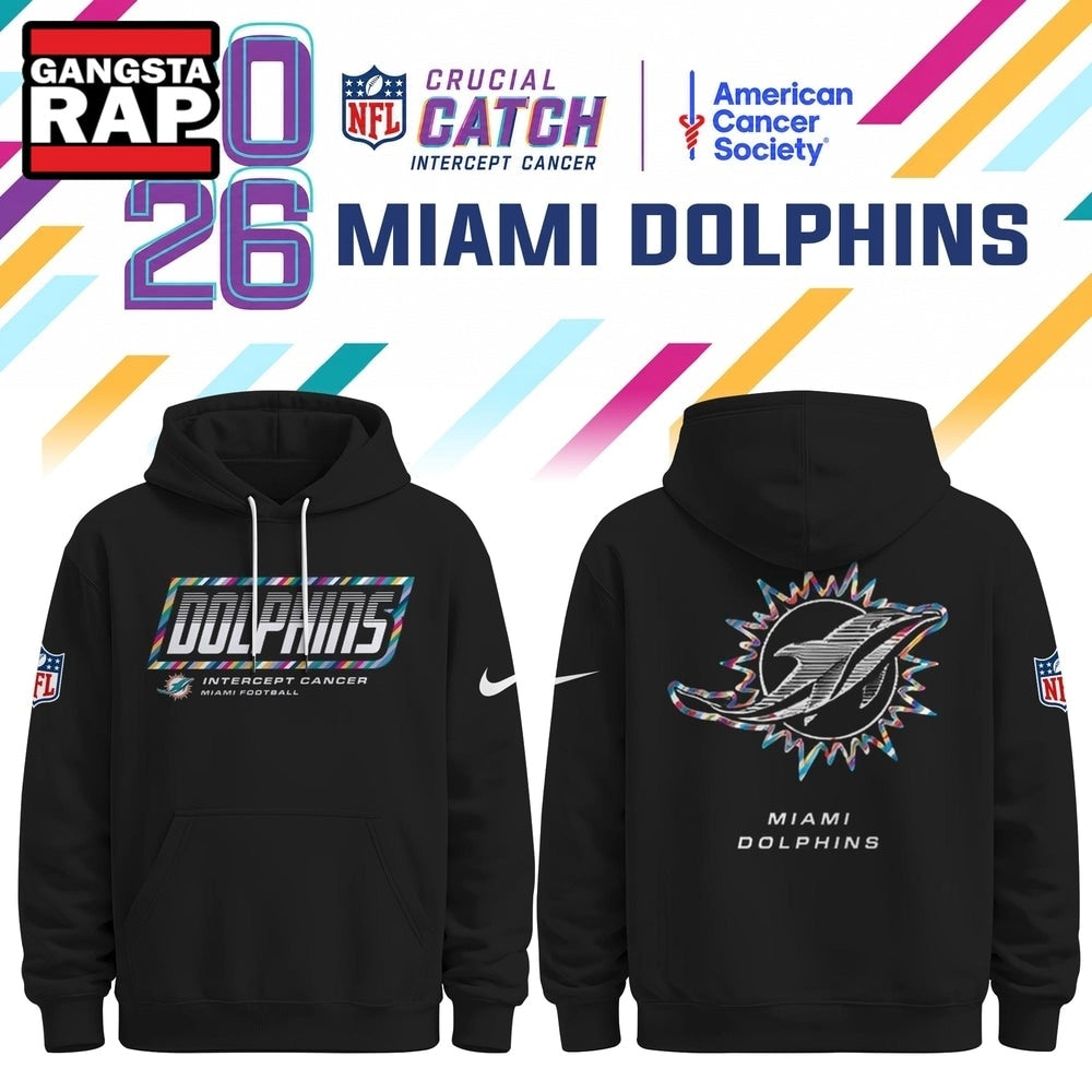Miami Dolphins NFL Crucial Catch 2026 Limited Edition Black Hoodie Shirt, Football New Design Shirt