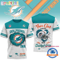Miami Dolphins NFL Girl Heart & Helmet 3D Shirt