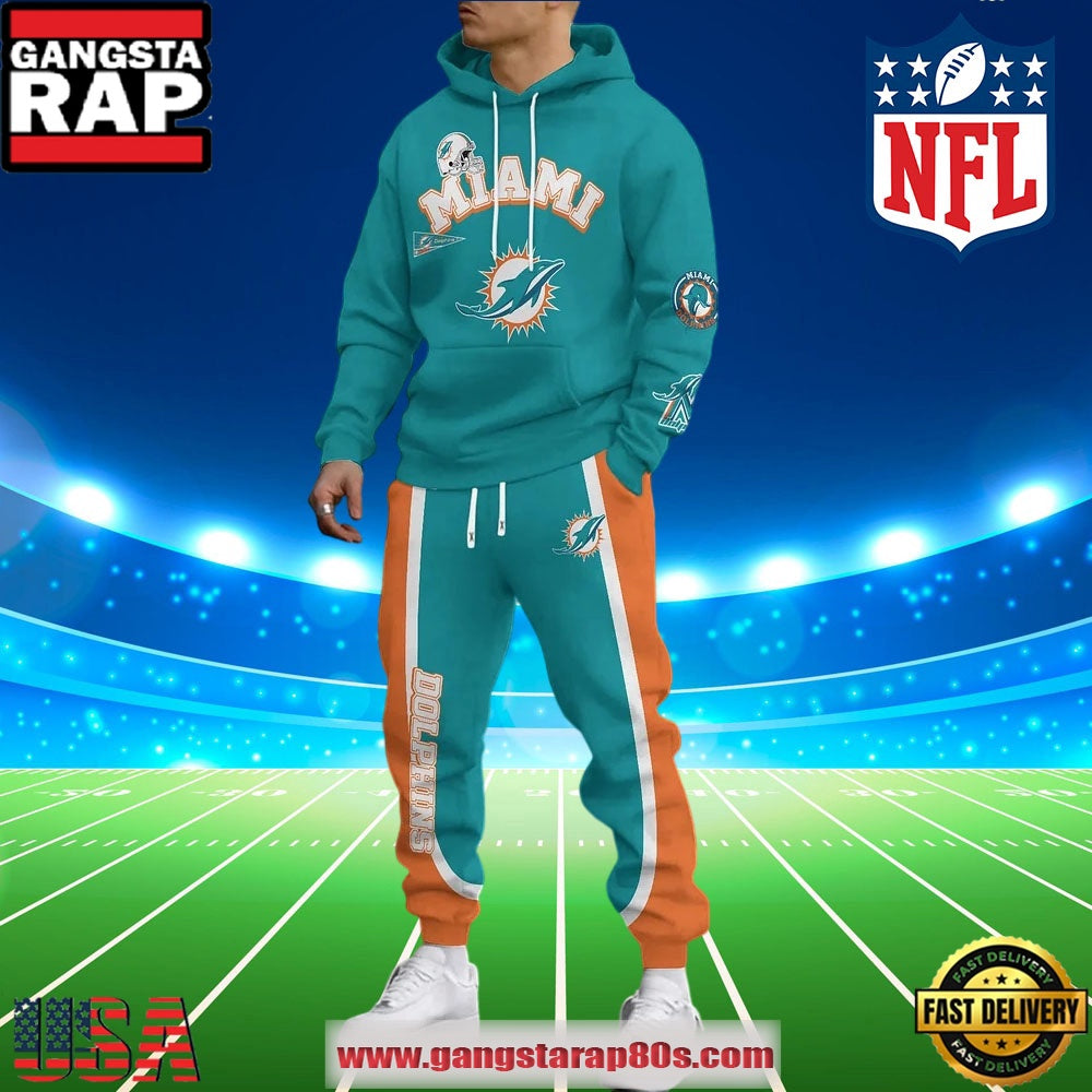 Miami Dolphins NFL Holiday Christmas New Edition Hoodie Joggers Set