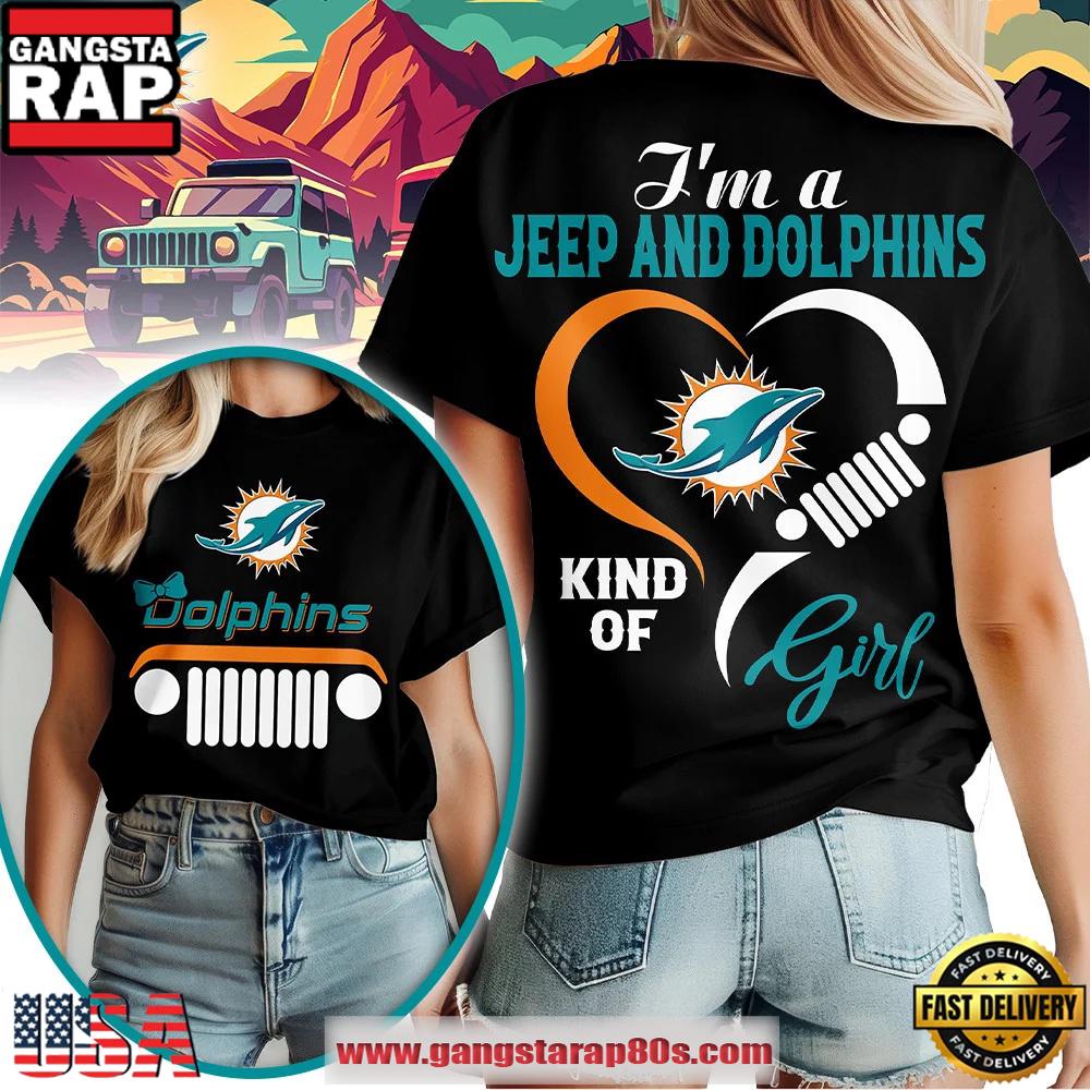 Miami Dolphins NFL Jeep Girl Women’s Black T-Shirt