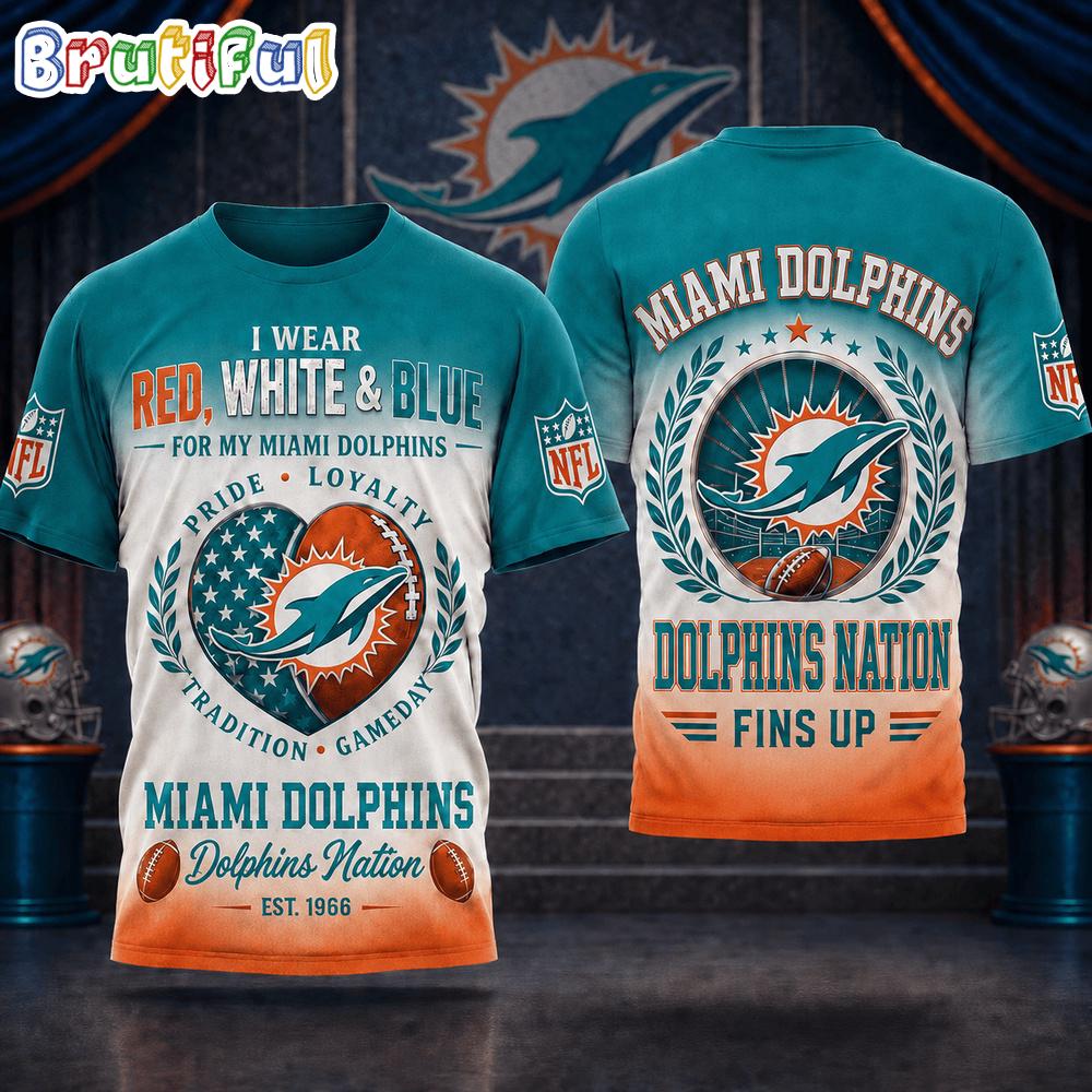 Miami Dolphins NFL Pride Loyalty Tradition 3D Shirt