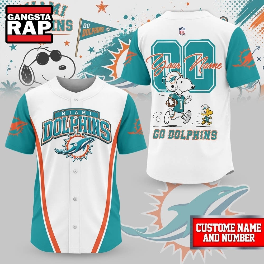 Miami Dolphins NFL Snoopy Ultimate Game Day Personalized Jersey Shirt