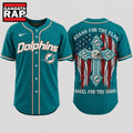 Miami Dolphins NFL Stand For The Flag Kneel For The Cross Baseball Jersey Shirt