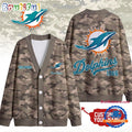 Miami Dolphins NFL Veteran Military Camo Heritage Cardigan