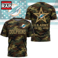 Miami Dolphins NFL Veterans US Army Camo New Design 3D Shirt , Football New Design Shirt
