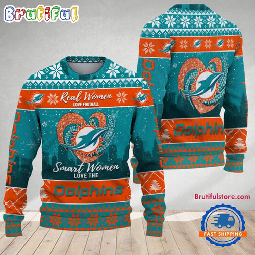 Miami Dolphins Real Women Love Football Ugly Christmas Sweater
