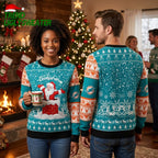 Miami Dolphins Santa Claus Chimney Ugly Christmas Sweater