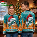 Miami Dolphins Santa Hat Ugly Christmas Sweater With Custom Name