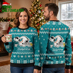 Miami Dolphins Snoopy Football Helmet Ugly Christmas Sweater