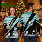 Miami Dolphins Snowman Ugly Christmas Sweater