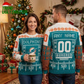 Miami Dolphins Stadium Motifs Ugly Christmas Sweater