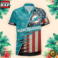 NFL Miami Dolphins US Flag Pattern Hawaiian Shirt
