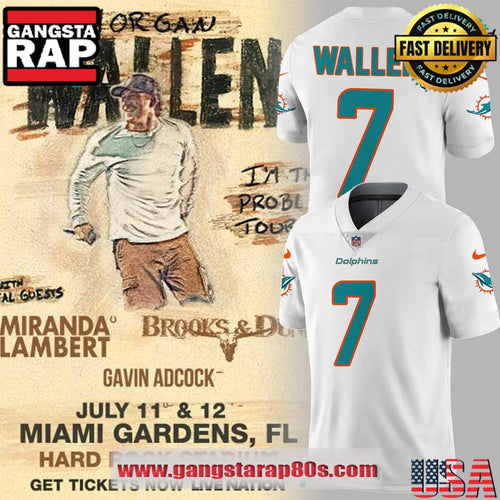 Miami Dolphins x Morgan Wallen “I’m The Problem Tour” Limited Edition Football Jersey