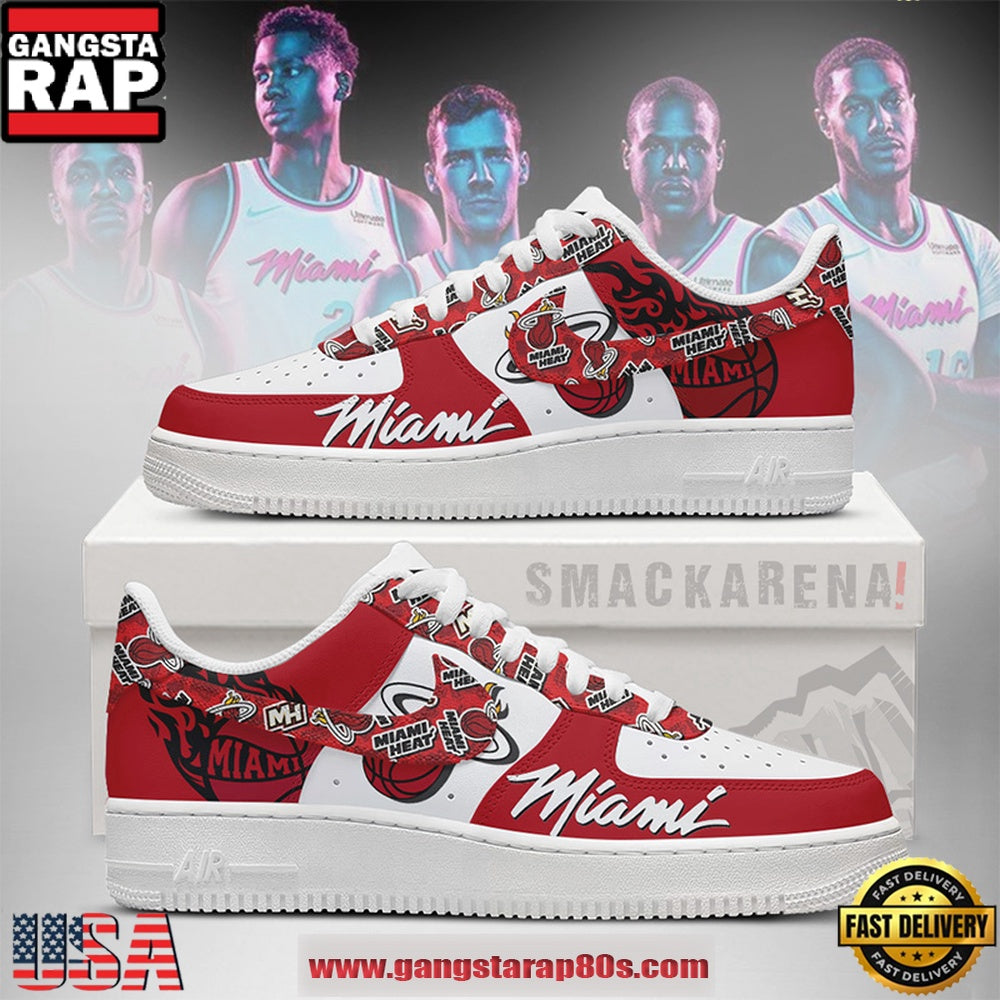 Miami Heat NBA New 2026 Version Air Force 1 Sneakers Football Fan Shoes