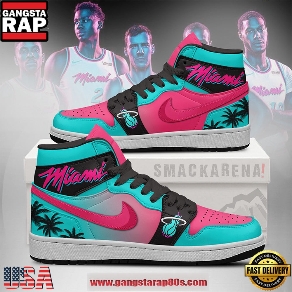 Miami Heat NBA New 2026 Version Air Jordan 1 High Top Shoes