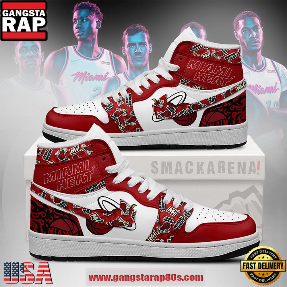 Miami Heat NBA New 2026 Version Air Jordan 1 High Top Sneakers Shoes