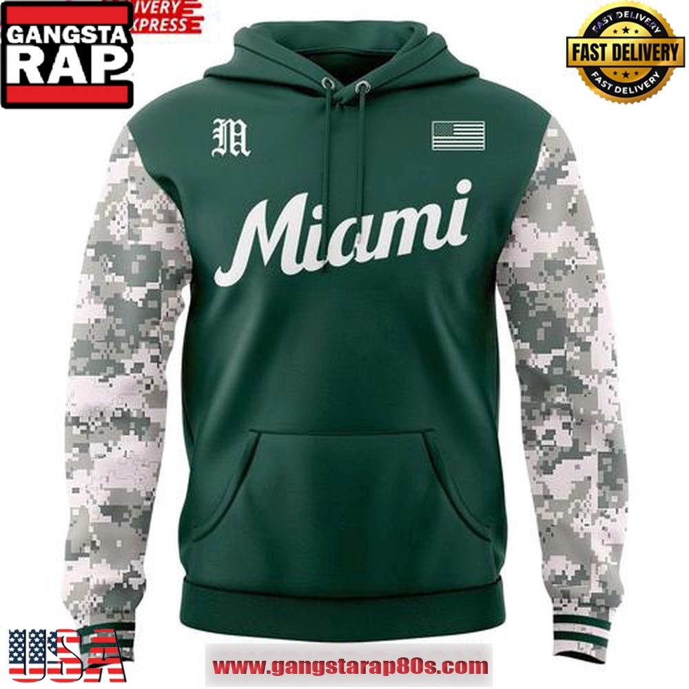 Miami Hurricanes 2025 Armed Forces Unisex Hoodie