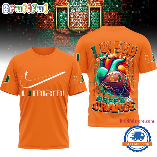 Miami Hurricanes 2025 NCAA I Bleed Unisex 3D Shirt