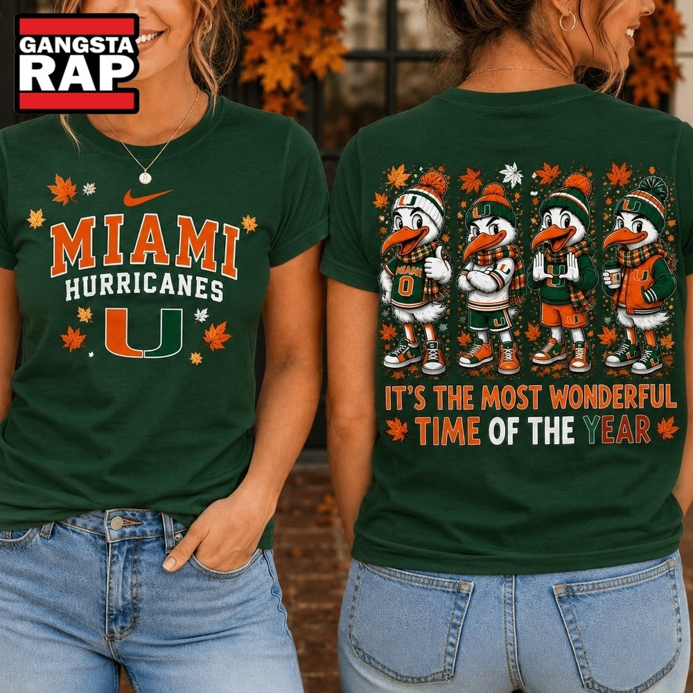 Miami Hurricanes 2026 NCAA Autumn Festive Cheer T Shirt