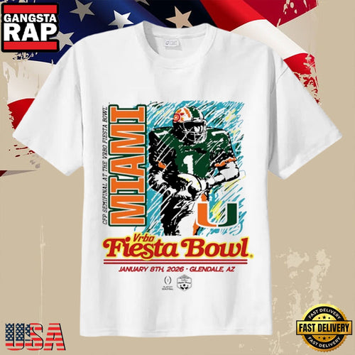 Miami Hurricanes CFP Semifinal Vrbo Fiesta Bowl 2026 Graphic T Shirt