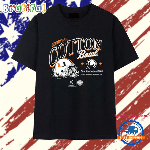 Miami Hurricanes Football 2025 Goodyear Cotton Bowl Helmet T Shirt