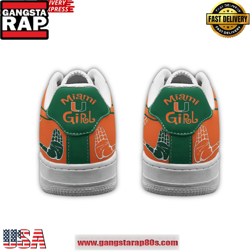Miami Hurricanes Limited Edition Air Force 1 Running Sneakers Shoes
