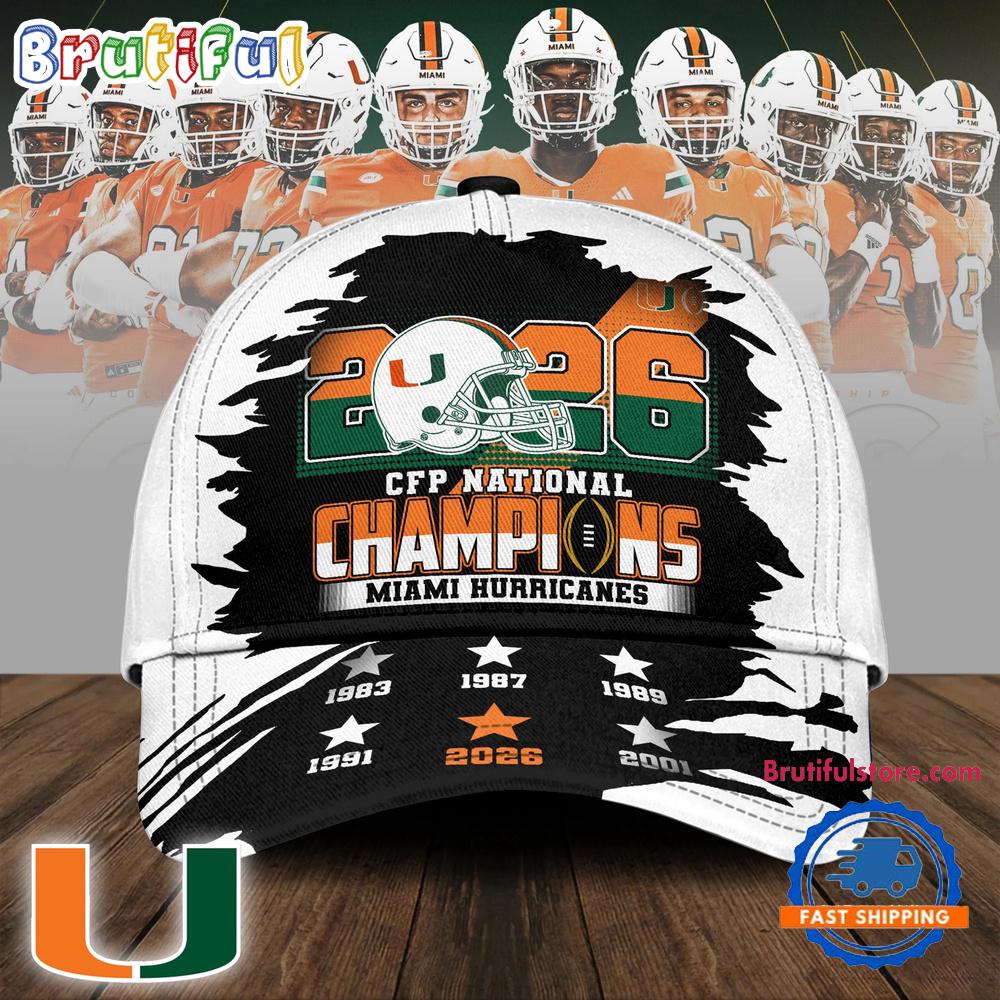 Miami Hurricanes NCAA 2026 CFP National Champions Baseball Cap
