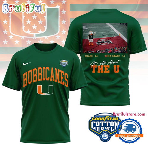 Miami Hurricanes NCAA CFB Quarterfinal Game Winners Special New 3D Shirt