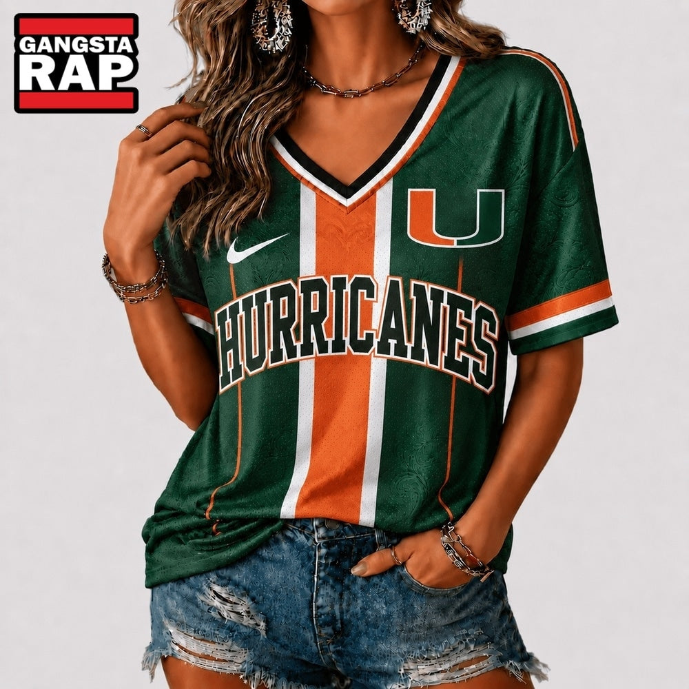 Miami Hurricanes NCAA Rivalry Game Spirit V neck T Shirt
